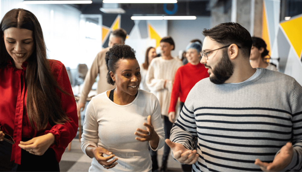 Diverse group of happy people in the workplace