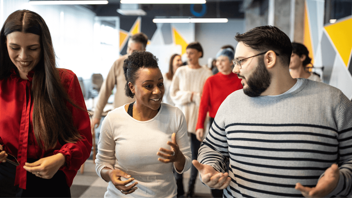 Diverse group of happy people in the workplace